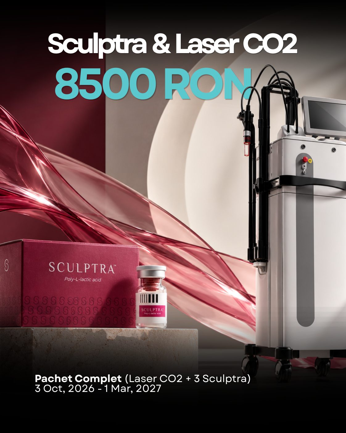 Laser CO2 + 3 Sculptra (Pachet complet)